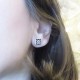 SQUARE MODERNIST FLOWER TILE EARRINGS (PANOT BARCELONA)
