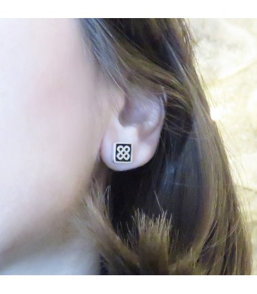 SQUARE MODERNIST FLOWER TILE EARRINGS (PANOT BARCELONA)