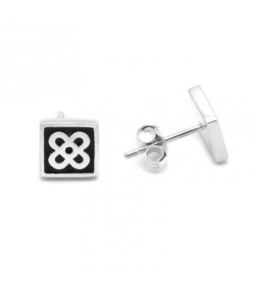 SQUARE MODERNIST FLOWER TILE EARRINGS (PANOT BARCELONA)