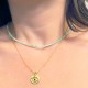 Necklace choker Chrysoprase (mineral)