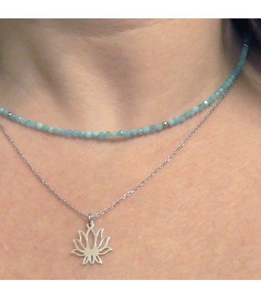 Collar choker Amazonita (mineral)