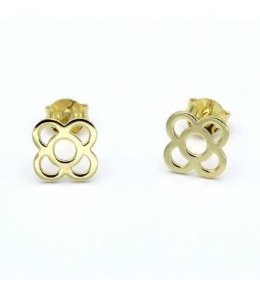 GOLD OR SILVER MODERNIST FLOWER EARRINGS (PANOT BARCELONA)