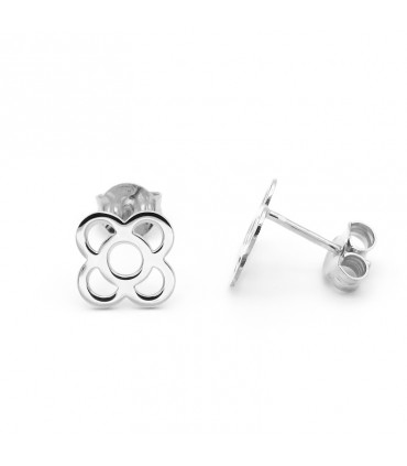 GOLD OR SILVER MODERNIST FLOWER EARRINGS (PANOT BARCELONA)