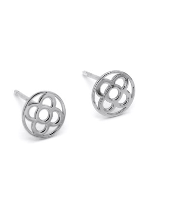 PENDIENTES REDONDOS BALDOSA DE FLOR MODERNISTA REDONDA  ( PANOT BARCELONA )