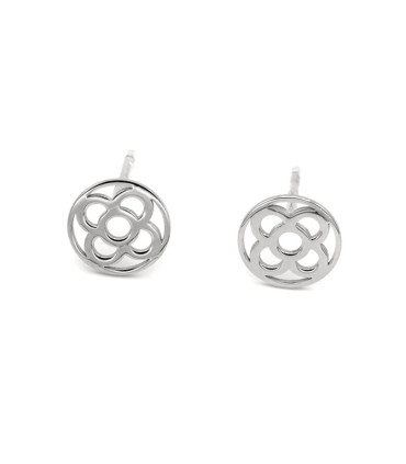 PENDIENTES REDONDOS BALDOSA DE FLOR MODERNISTA REDONDA  ( PANOT BARCELONA )
