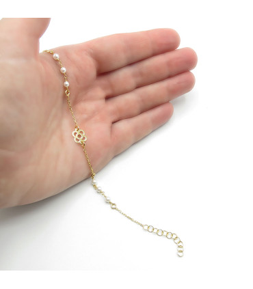 PULSERA FLOR DE BARCELONA Y PERLAS (PANOT)