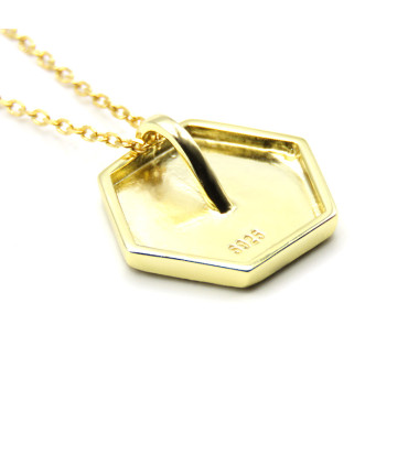 COLGANTE BALDOSA HEXAGONAL DE GAUDÍ (PANOT GAUDÍ, BARCELONA ). Baño de oro