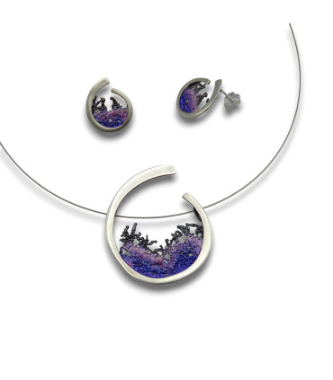 PENDIENTES OLA MALVA (ORFEGA)