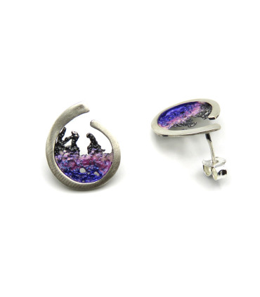 MAUVE WAVE EARRINGS (ORFEGA)