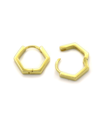 HEXAGON HOOP EARRING