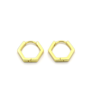 HEXAGON HOOP EARRING