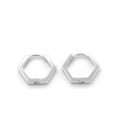 HEXAGON HOOP EARRING