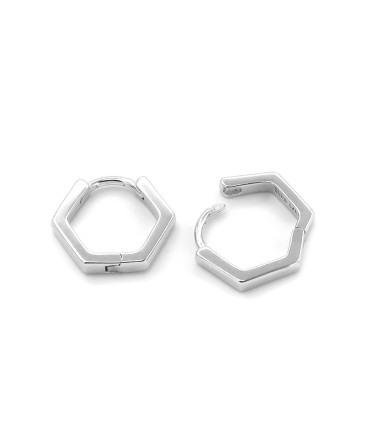 HEXAGON HOOP EARRING
