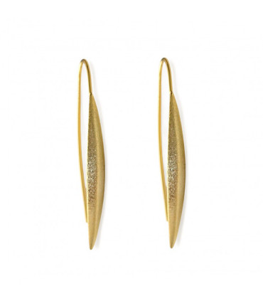 PENDIENTES "HOJAS" BAÑO DE ORO MATE