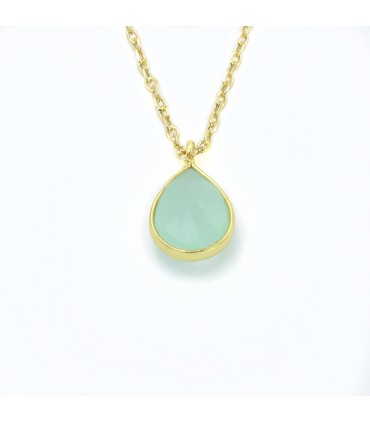 CHALCEDONY MINERAL TEARDROP PENDANT