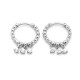 THREE ZIRCONIA HOOP EARRINGS
