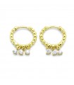 THREE ZIRCONIA HOOP EARRINGS