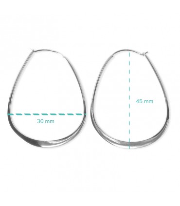 PLAIN OVAL HOOP EARRINGS 45 x 30